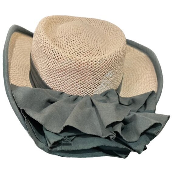 Atlanta 1996 Straw Sun Hat Women's 'The Game' Olympics 100 Green Tie One Size - Picture 10 of 11